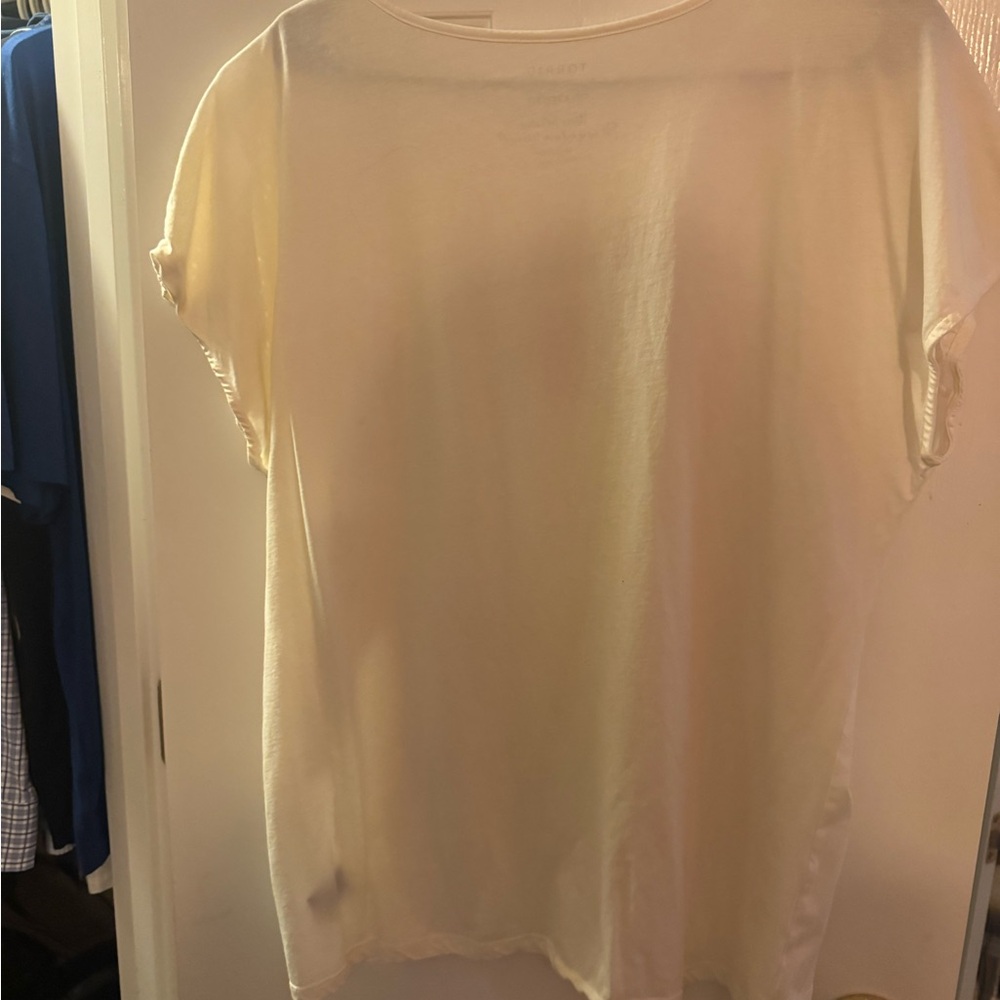 Torrid Cotton Eyelet Inset Dolman Short Sleeve Tee Size 0 - Picture 4 of 5